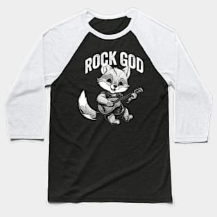 Rock God Fox Baseball T-Shirt